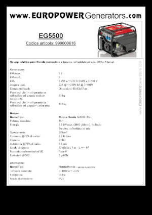 Бензинові електрогенератори Europower EG5500
