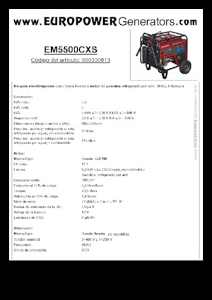Бензинові електрогенератори Europower EM5500CXS
