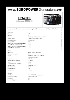 Бензинові електрогенератори Europower EP14000E (S)