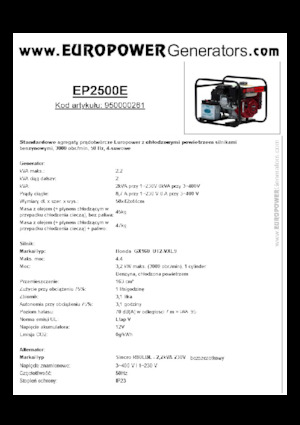 Бензинові електрогенератори Europower EP2500E (S)