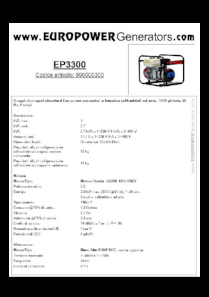 Бензинові електрогенератори Europower EP3300 (MA)