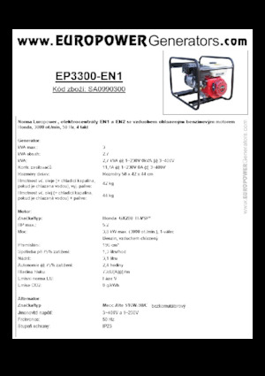 Бензинові електрогенератори Europower EP3300-EN1 (MA)