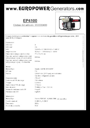 Бензинові електрогенератори Europower EP4100 (S)
