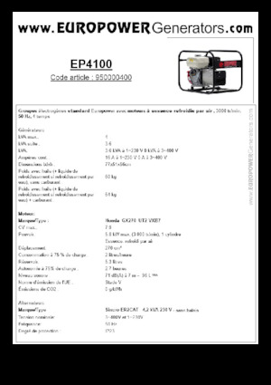 Бензинові електрогенератори Europower EP4100 (S)