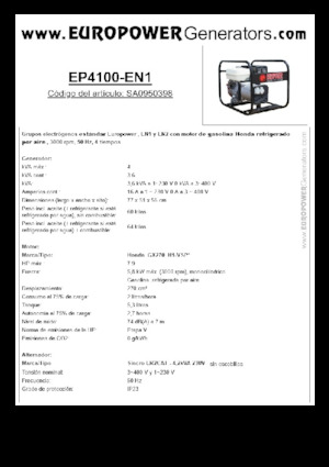 Бензинові електрогенератори Europower EP4100-EN1 (S)