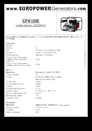 Бензинові електрогенератори Europower EP4100E (S)
