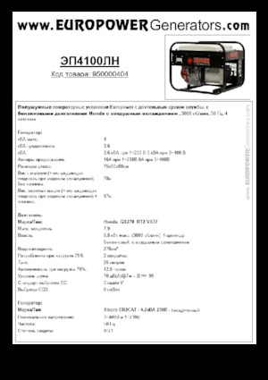 Бензинові електрогенератори Europower EP4100LN (S)