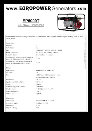 Бензинові електрогенератори Europower EP5000T (S)