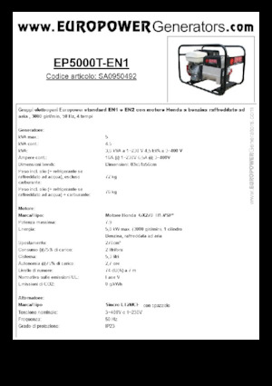 Бензинові електрогенератори Europower EP5000T-EN1 (S)
