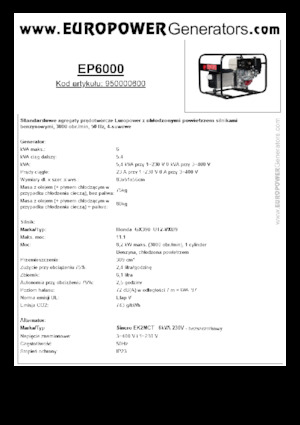 Бензинові електрогенератори Europower EP6000 (S)