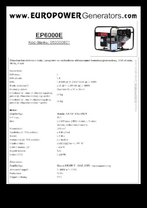 Бензинові електрогенератори Europower EP6000E (S)