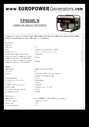 Бензинові електрогенератори Europower EP6000LN (S)