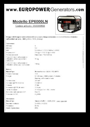 Бензинові електрогенератори Europower EP6000LN (S)