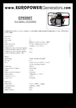 Бензинові електрогенератори Europower EP6500T (S)