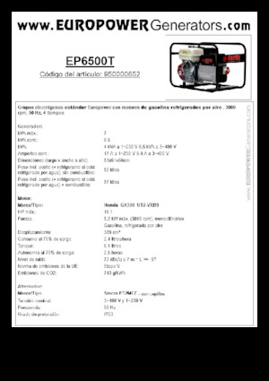 Бензинові електрогенератори Europower EP6500T (S)