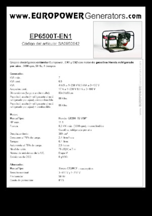Бензинові електрогенератори Europower EP6500T-EN1 (S)