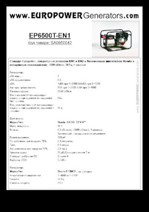Бензинові електрогенератори Europower EP6500T-EN1 (S)