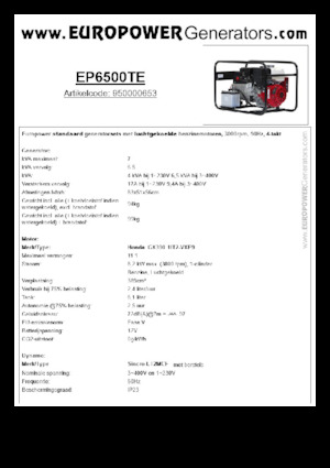 Бензинові електрогенератори Europower EP6500TE (S)