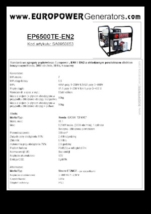 Бензинові електрогенератори Europower EP6500TE-EN2 (S)