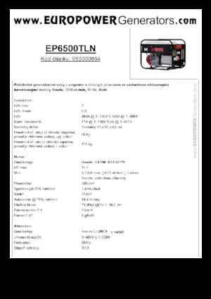 Бензинові електрогенератори Europower EP6500TLN (S)