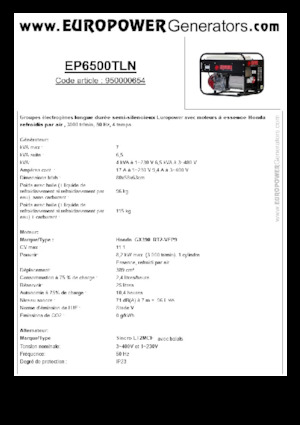 Бензинові електрогенератори Europower EP6500TLN (S)