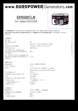 Бензинові електрогенератори Europower EP6500TLN (S)