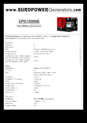 Бензинові електрогенератори Europower EPG10000E (S)