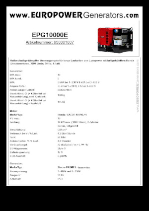 Бензинові електрогенератори Europower EPG10000E (S)
