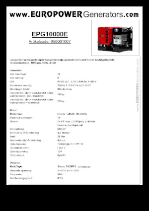 Бензинові електрогенератори Europower EPG10000E (S)