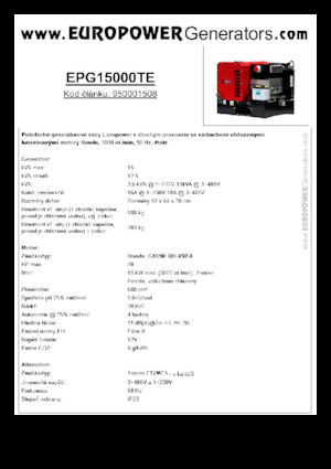 Бензинові електрогенератори Europower EPG15000TE (S)