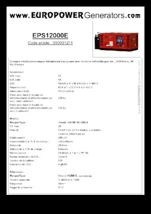 Бензинові електрогенератори Europower EPS12000E (S)