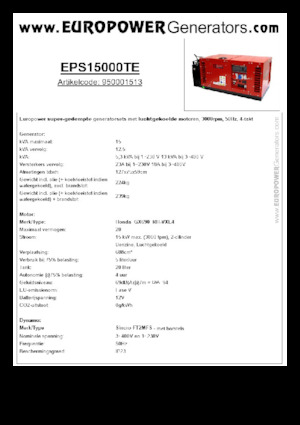 Бензинові електрогенератори Europower EPS15000TE (S)