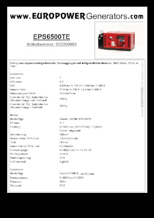 Бензинові електрогенератори Europower EPS6500TE (S)