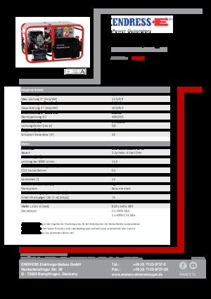 Бензинові електрогенератори Endress ESE 1006 DBS-GT 