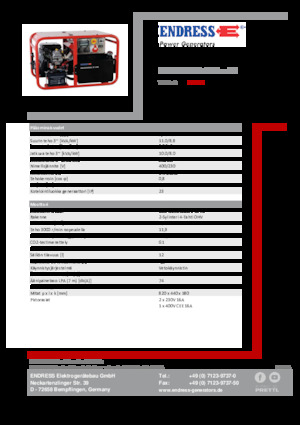 Бензинові електрогенератори Endress ESE 1006 DBS-GT 