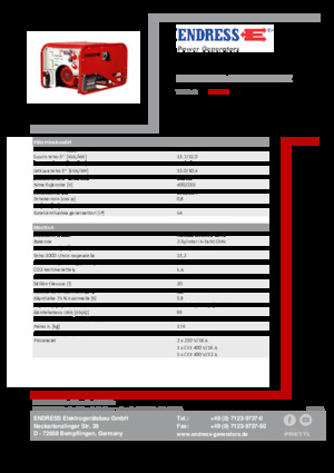 Бензинові електрогенератори Endress ESE 1506 DHG-GT ES ISO Duplex