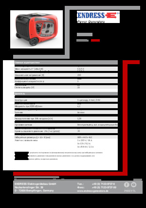 Бензинові електрогенератори Endress ESE 3000i