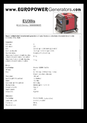 Бензинові електрогенератори Europower EU30is