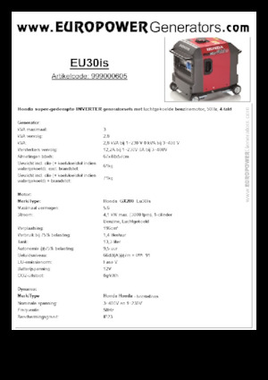 Бензинові електрогенератори Europower EU30is