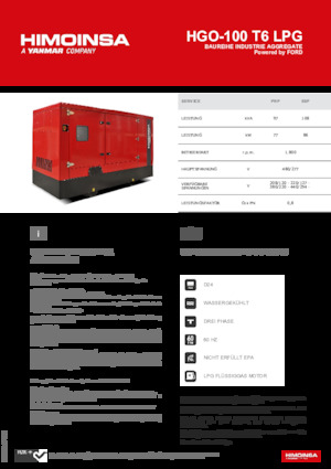 Бензинові електрогенератори HIMOINSA HGO-100 T6 LPG