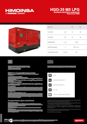 Бензинові електрогенератори HIMOINSA HGO-35 M5 LPG