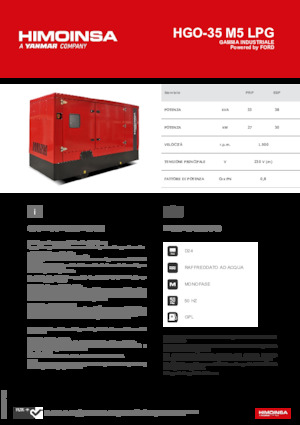 Бензинові електрогенератори HIMOINSA HGO-35 M5 LPG