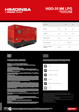 Бензинові електрогенератори HIMOINSA HGO-35 M6 LPG