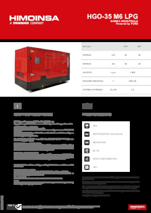 Бензинові електрогенератори HIMOINSA HGO-35 M6 LPG