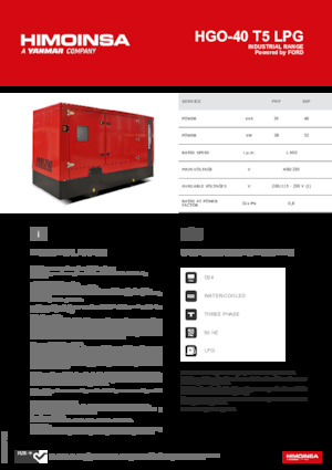 Бензинові електрогенератори HIMOINSA HGO-40 T5 LPG