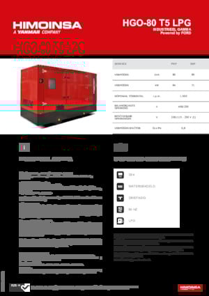 Бензинові електрогенератори HIMOINSA HGO-80 T5 LPG