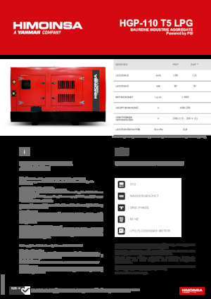 Бензинові електрогенератори HIMOINSA HGP-110 T5 LPG