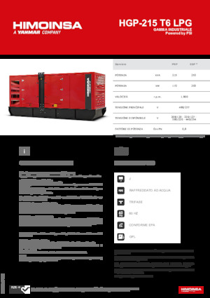 Бензинові електрогенератори HIMOINSA HGP-215 T6 LPG