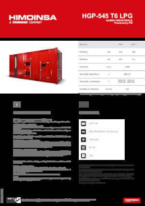Бензинові електрогенератори HIMOINSA HGP-545 T6 LPG