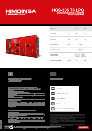 Бензинові електрогенератори HIMOINSA HGS-335 T6 LPG